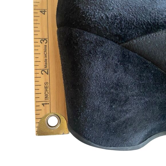 Thierry Rabotin Mary Jane Wedge Shoes 9.5  EU 39.5 Black Suede Dressy Retro - Picture 7 of 7